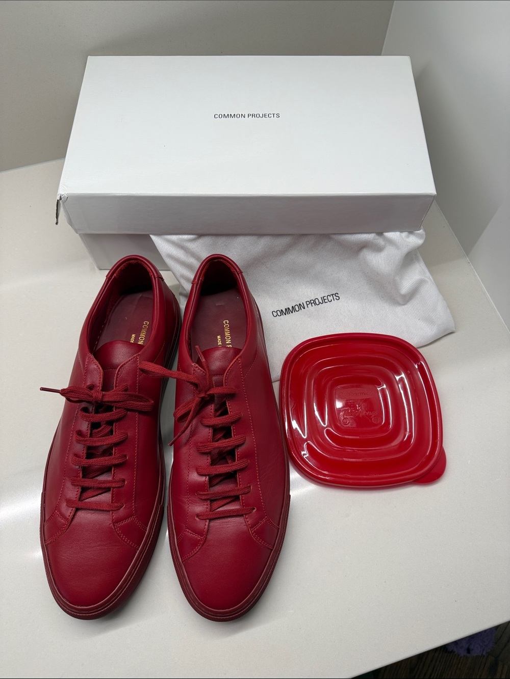 Common Projects Achilles Low Red Leather 1528 3533 EU 45 US 12 + Box